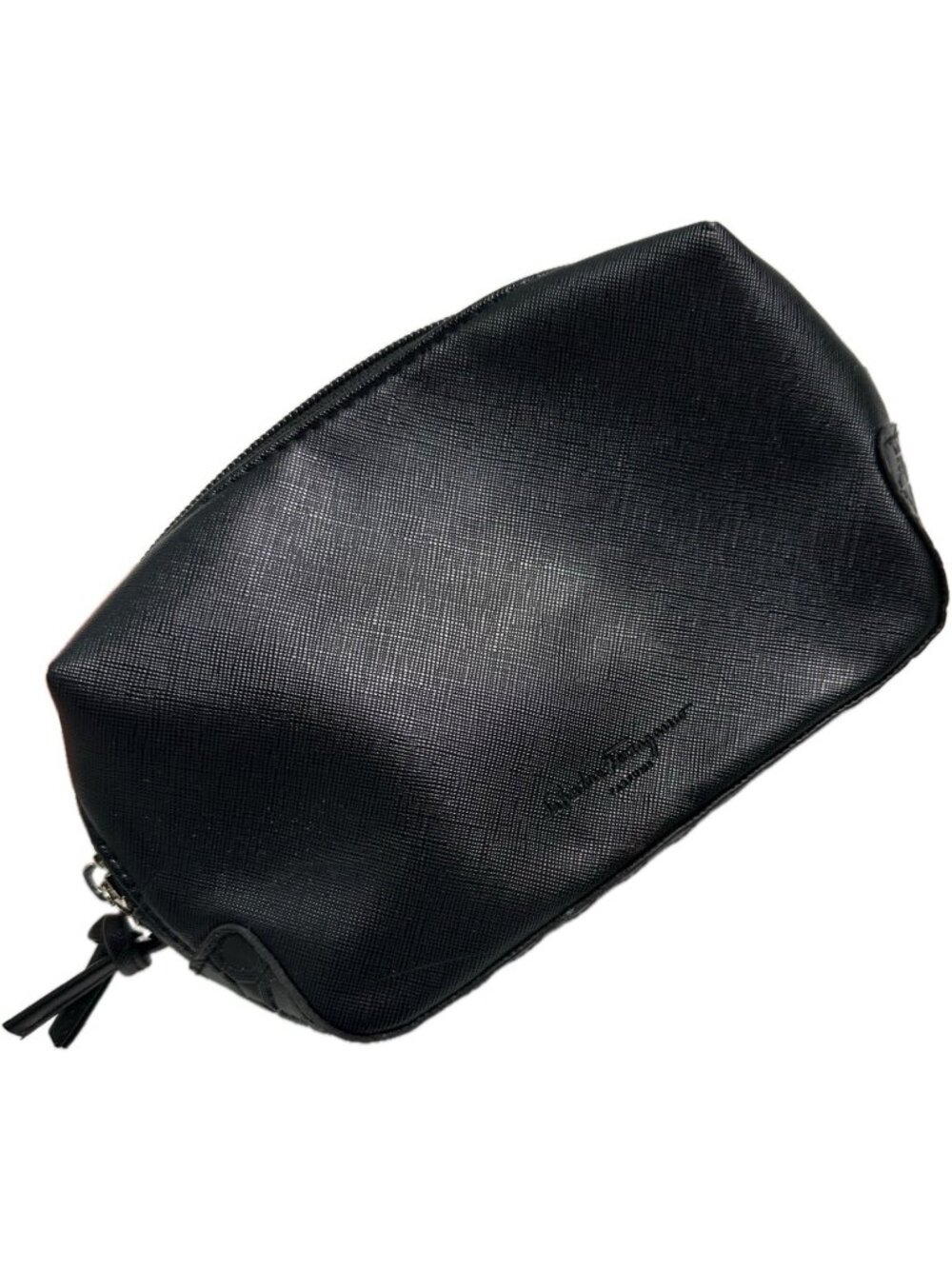 Salvatore Ferragamo Black Nylon Zippered Cosmetic Bag